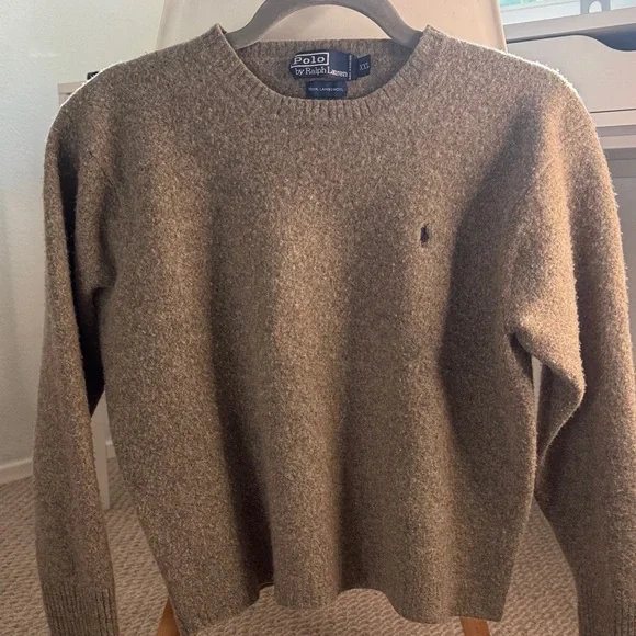Polo by Ralph Lauren Tan Crewneck Wool Sweater - Picture 1 of 3